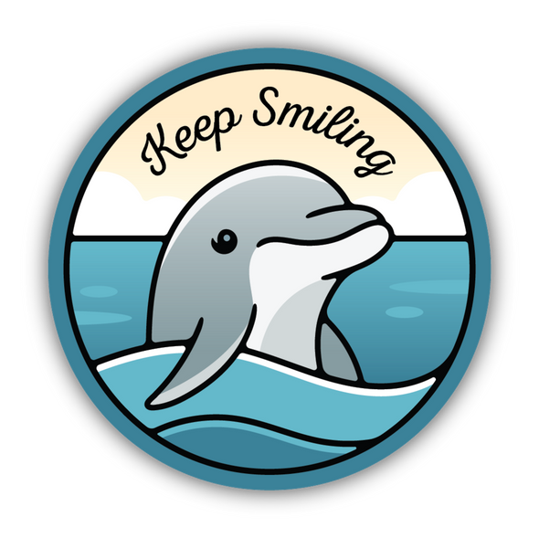 Keep Smiling Dolphin Sticker