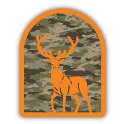 Camo Orange Deer Sticker