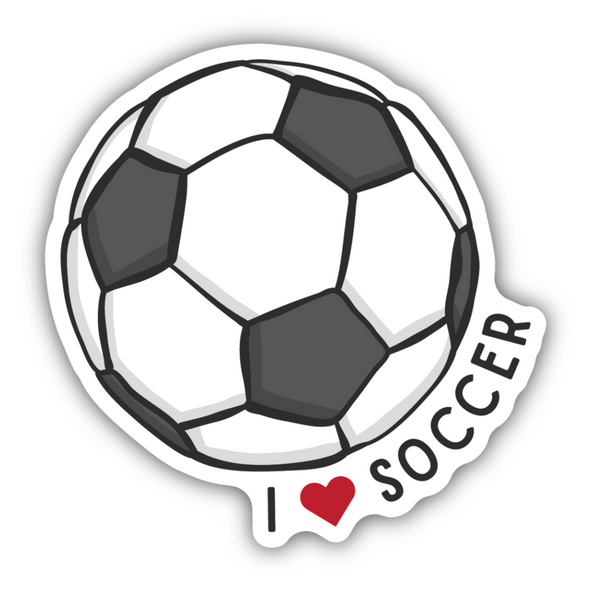 I love Soccer Ball Sticker