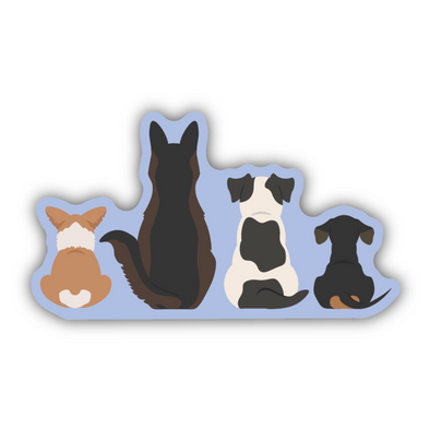 Row of Dogs Sticker