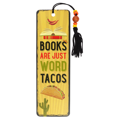 Beaded Bookmark, Books Are Just Word Tacos