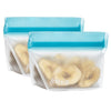 (Re)zip 2 pk Stand-up Leak-Proof Reusable Bag, 1/2 cup Aqua