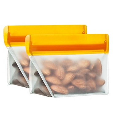 (Re)zip 2 pk Stand-up Leak-Proof Reusable Bag, 1/2 cup Orange