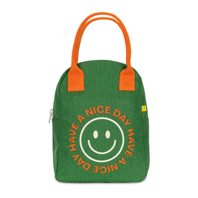 Fluf Zipper Lunch Bag, Lunch Nice Day/Green