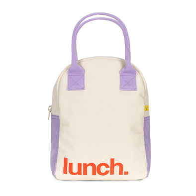 Fluf Zipper Lunch Bag, Lunch Poppy/Lavender