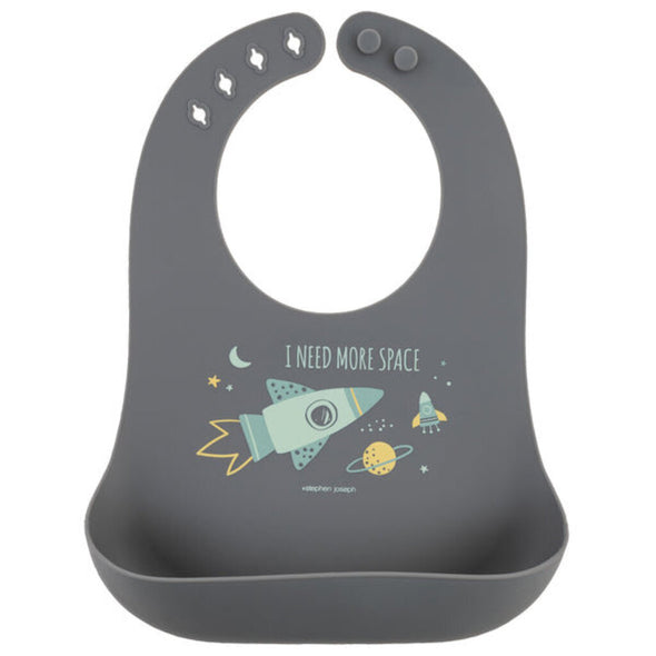 Stephen Joseph Silicone Baby Bib, Space