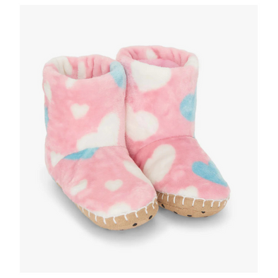 Hatley Big Hearts Fuzzy Fleece Slippers