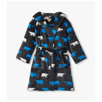 Hatley Polar Bear Silhouette Fuzzy Fleece Robe