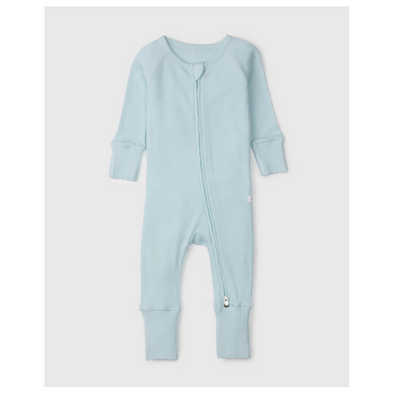 Loulou Lollipop Waffle Knit Sleeper,Seaglass