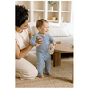 Loulou Lollipop Waffle Knit Sleeper, Blue Fog