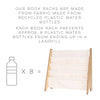 3 Sprout Recycled Fabric Kids Book Rack, Gingham Blue (LOCAL PICKUP ONLY)