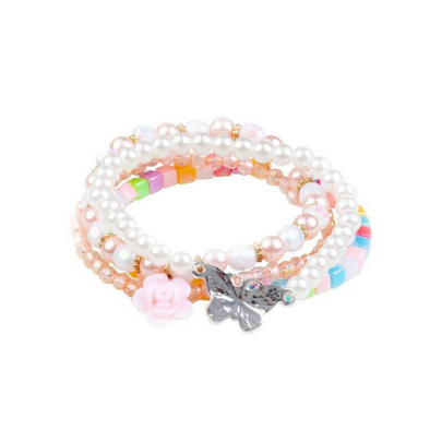 Great Pretenders Bracelet Set, Pearly Butterfly 4pc