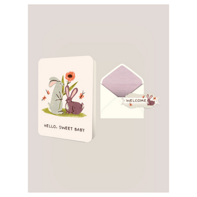Studio Oh Greeting Card, Hello Sweet Baby Bunnies