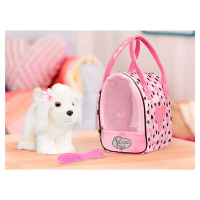 Pucci Pups Pink Polka Dot Glam Bag with Maltese