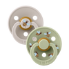 Bibs x Studio Collection Colour 2pk Natural Rubber Round, Bumblebee/Mushroom Mix Size 2