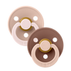 Bibs Colour x Studio Collection 2pk Pacifier Natural Rubber Round, Blush/Woodchuck Size 3