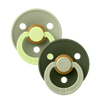 Bibs x Studio Collection Colour 2pk Natural Rubber Round, Sage/Hunter Green Size 2