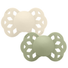 Bibs Infinity 2pk Pacifier Silicone Symmetrical, Ivory/Sage Size 2