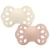 Bibs Infinity 2pk Pacifier Silicone Anatomical, Ivory/Blush Size 1