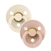 Bibs Colour 2pk Pacifier Natural Rubber Symmetrical Ivory/Blush Size 1