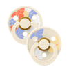 Bibs Colour x Studio Collection 2pk Pacifier Natural Rubber Round, Morning Bloom Ivory Mix Size 1