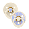 Bibs Colour x Studio Collection 2pk Pacifier Natural Rubber Round, Jasmine Ivory Mix Size 1