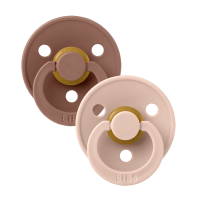 Bibs Colour 2pk Pacifier Natural Rubber Anatomical, Blush/Woodchuck Size 2