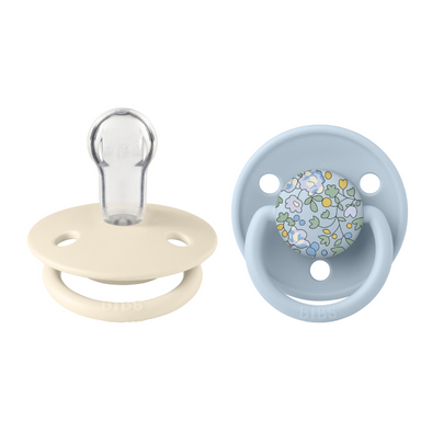 Bibs x Liberty Delux 2pk Pacifier Silicone Round, Eloise Baby Blue One Size
