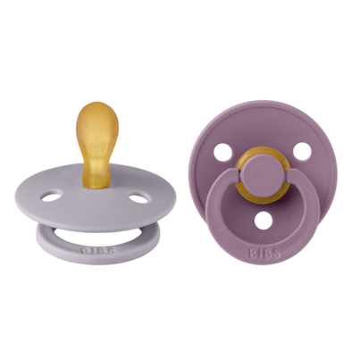 Bibs Pacifier 2 Pack, Fossil Grey/Mauve Symmetrical Size 2