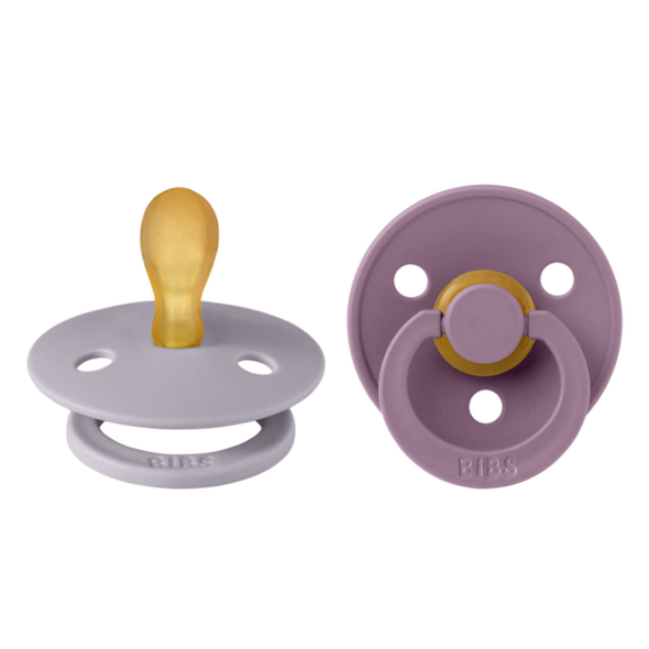 Bibs Pacifier 2 Pack, Fossil Grey/Mauve Symmetrical Size 2
