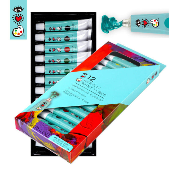 Bright Stripes 12 Acrylic Paint Tubes
