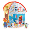 Bright Stripes Puffy Sticker 3D Playhouse, Mushroom Cottage