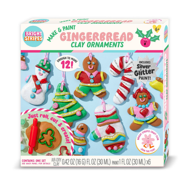 Bright Stripes Make and Paint Gingerbread Clay Ornaments