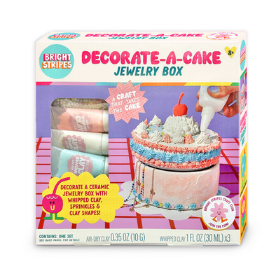 Bright Stripes Decorate a Cake Jewelry Box
