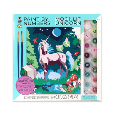 Bright Stripes Paint by Number, Moonlit Unicorn