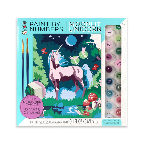 Bright Stripes Paint by Number, Moonlit Unicorn