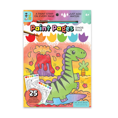Bright Stripes Paint Pages, Dinos Rule