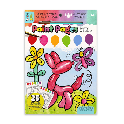Bright Stripes Paint Pages, Party Animals