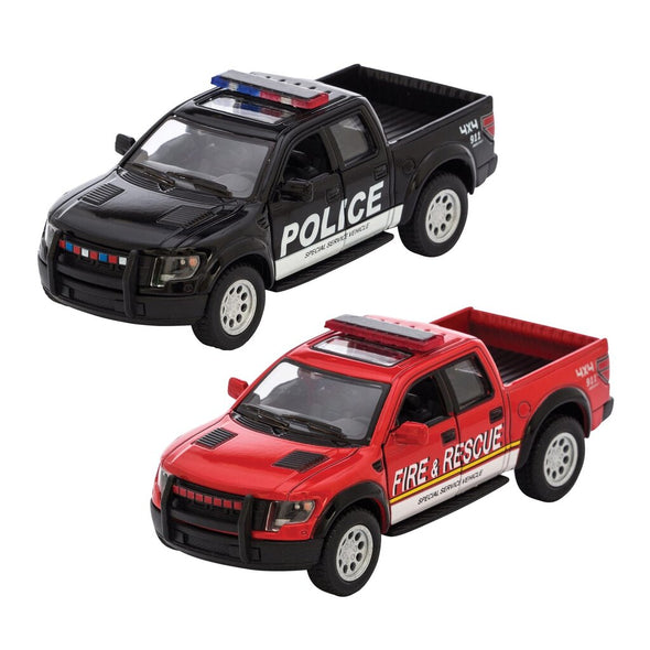 Schylling Die Cast 2013 Ford F-150 Raptor Police and Fire Rescue