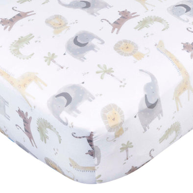 Gerber Fitted Crib Sheet, Animals Geo