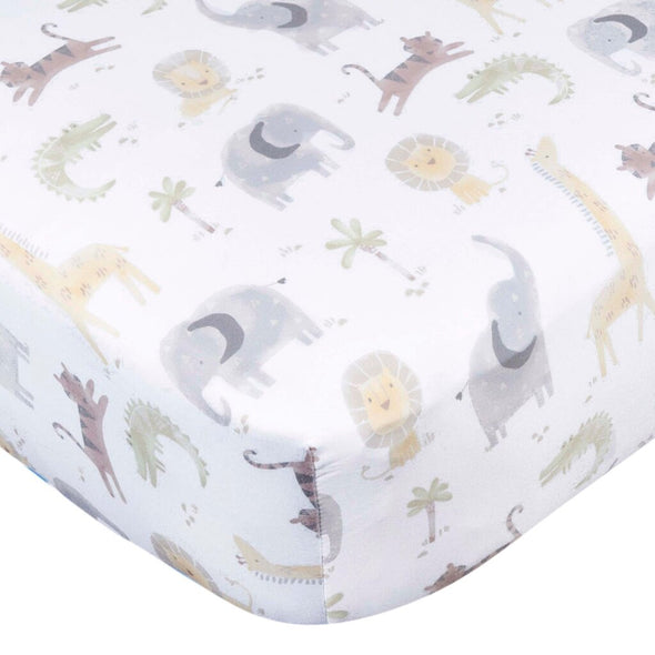 Gerber Fitted Crib Sheet, Animals Geo