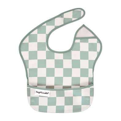 Tiny Twinkle Easy Bib, Sage Check