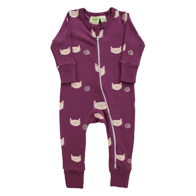 Parade Organics Signature Prints Zip Romper, Cats