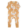 Parade Organic Signature Print Zip Romper, Honey Goose