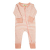 Parade Organic Striped Zip Romper, Dusty Pink