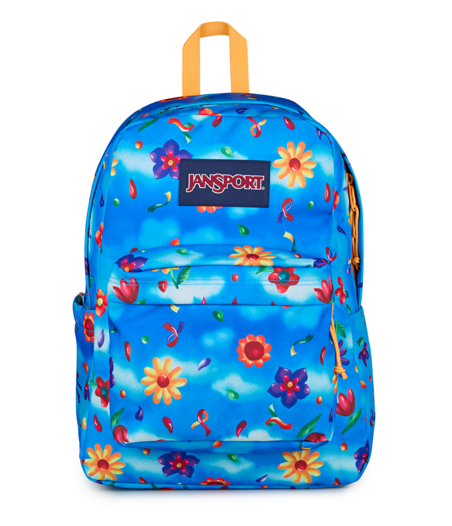 jansport backpack floral chambray Mini Break The Minibreak features a top zip pocket blue floral jansport backpack thats