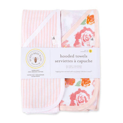 Burt's Bees Baby Set of 2 Hooded Towels, Rosy Spring