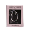 Cherished Moments Lacey Sterling Silver Pearl Cross Baby Bracelet
