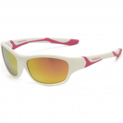 Koolsun Sport Sunglasses, White + Hot Pink