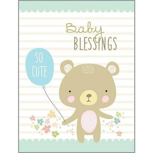 Bear with Balloon - With Scripture Baby Greeting Card